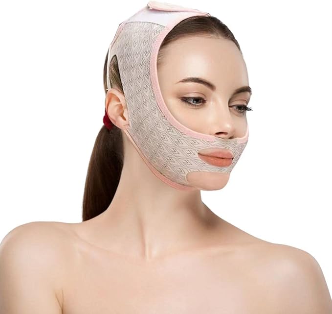 Beauty Face Sculpting Sleep Mask, Double Chin Reducer, Face Slimming Strap V Line Lifting Belt,Chin Strap, Face Slimmer,Face Tightening Chin Mask,Chin Strap for Double Chin for Women & Men（1Pcs）