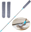 Under Appliance Microfiber Duster Dust Cleaning Brush with Extendable Pole (31.5''-47.6'') Retractable Gap Dust Cleaner Bendable Removable Washable Gap Duster for Sofa Bed Furniture Bottom