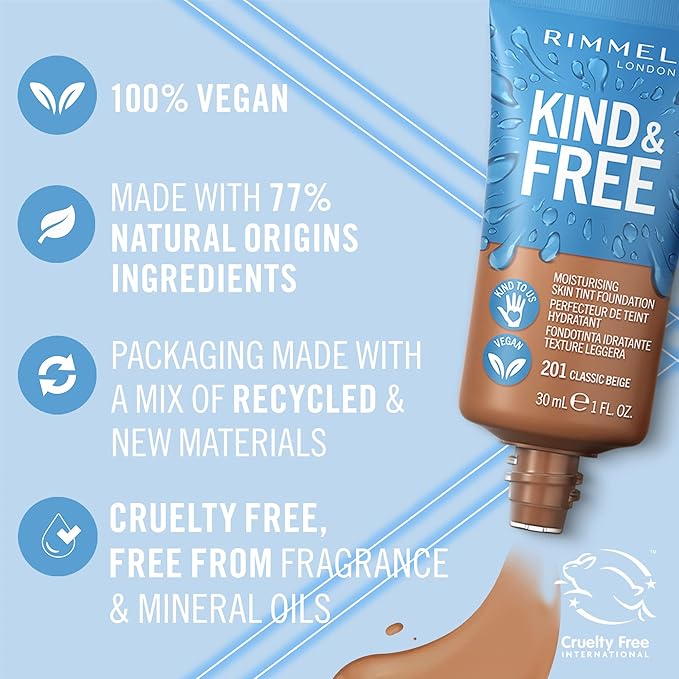 Rimmel Kind + Free Moisturising Skin Tint Foundation, Classic Beige 201