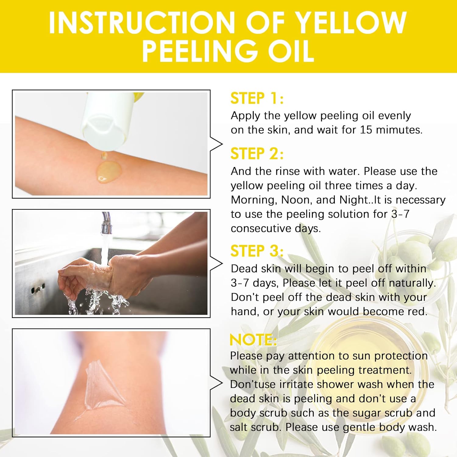 Peeling Oil For Dark Skin, Yellow With Salicylic Sodium Hyaluronate, Strong Extra Strength, Exfoliating Solution Body All Skin Type - 110Ml/3.66 Oz