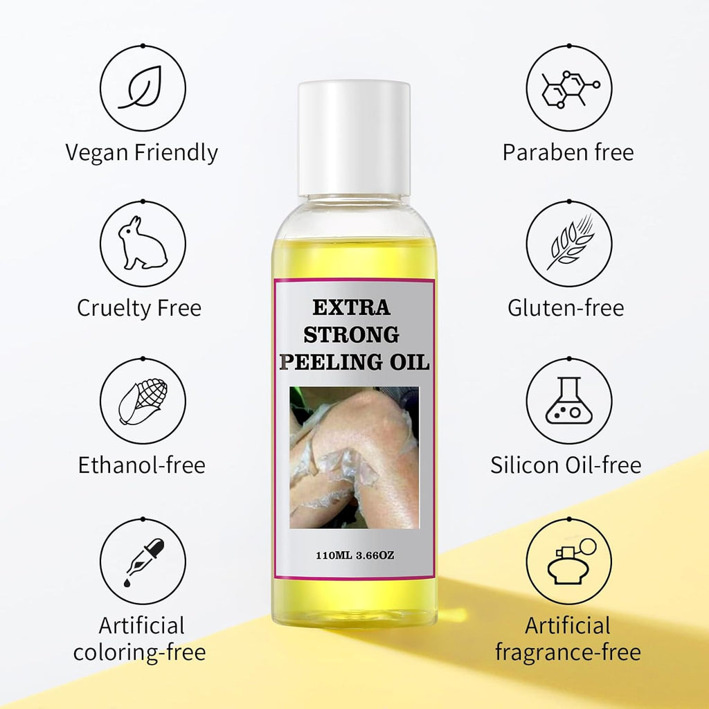 Peeling Oil For Dark Skin, Yellow With Salicylic Sodium Hyaluronate, Strong Extra Strength, Exfoliating Solution Body All Skin Type - 110Ml/3.66 Oz