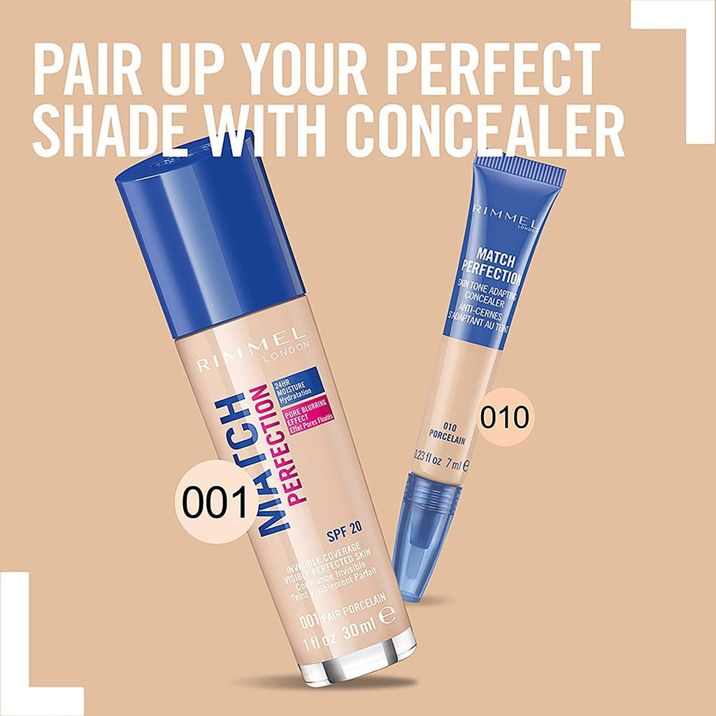 Rimmel London, Match Perfection Concealer, 010 Porcelain, 7ml